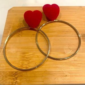 𝅺Heart and hoop earrings
